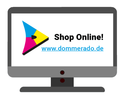 Icon eines PCs mit Logo das Online shops dommerado.de