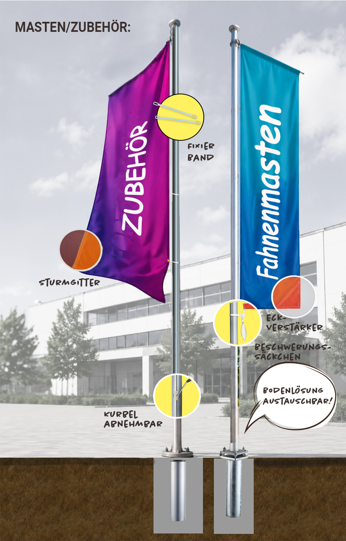 FahnenmastenZubehörkomplett