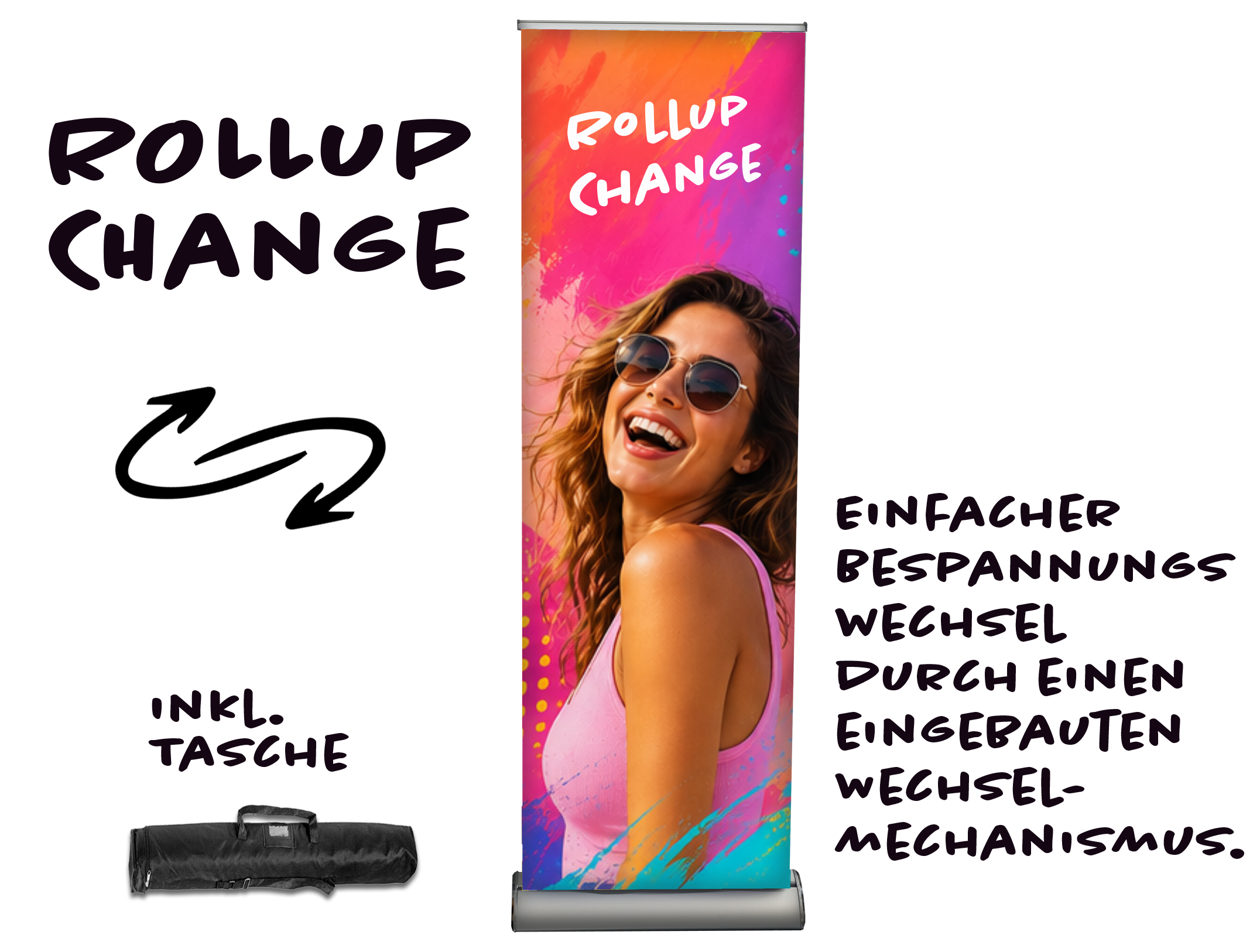 Rollup Change mit Tasche